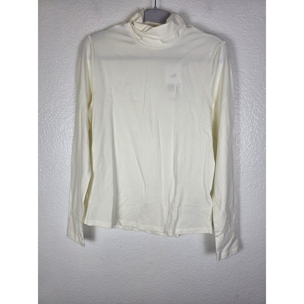 Puma Charlotte Modalon LS Top Warm White Mock Neck Womens Small